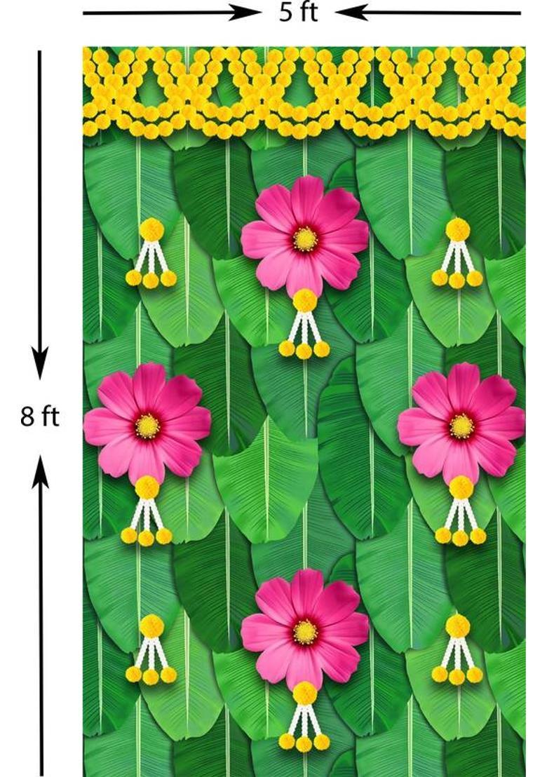 NK Textiles Backdrop for Decoration in Wedding, Pooja, Katha etc. Altar Cloth - Indya