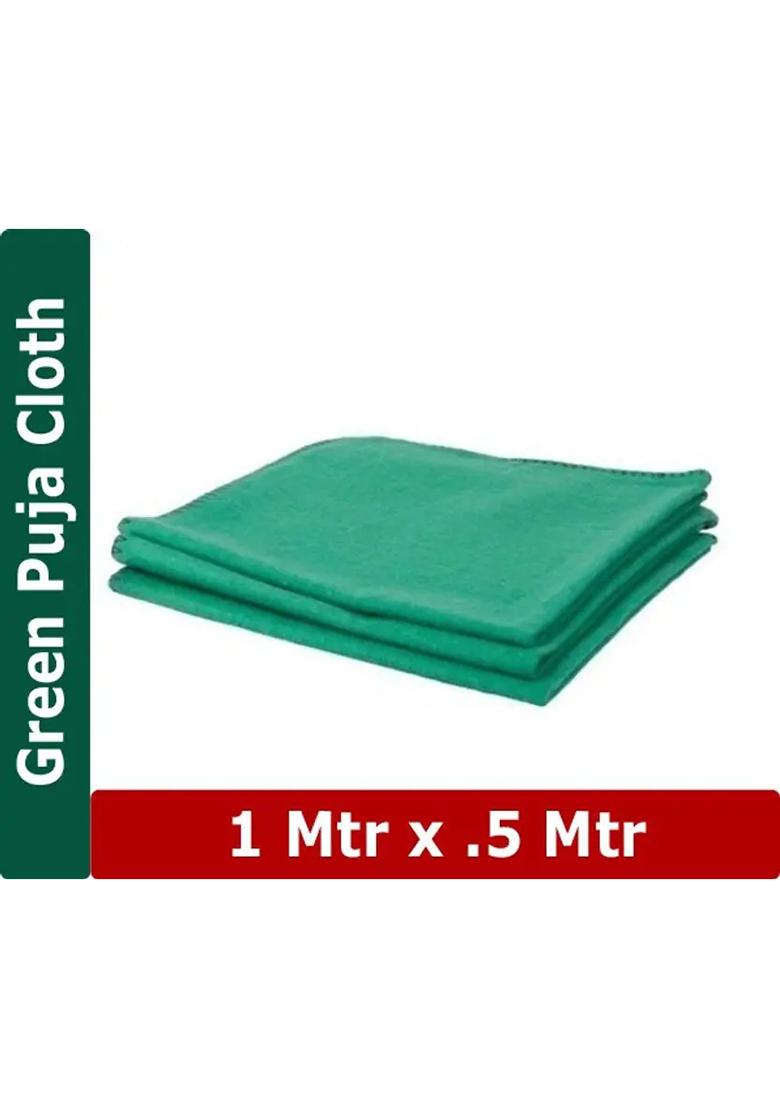 Darshan Sandhya Hindu Pure Cotton Hindu Green Cloth, Hara Kapda for Puja, For Mandir Altar Cloth - Indya