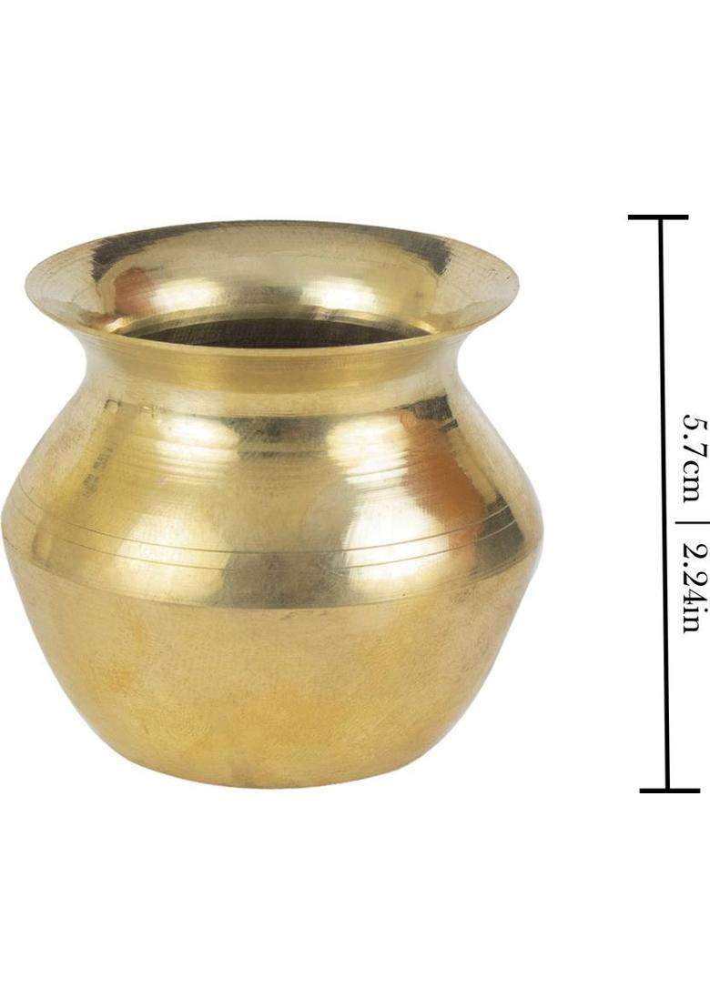 Spillbox Traditional Handcrafted Brass Thali/Aarti Plate for Pooja/Worship - Diya-Bell-Lota Brass  (1 Pieces, Gold) - Indya