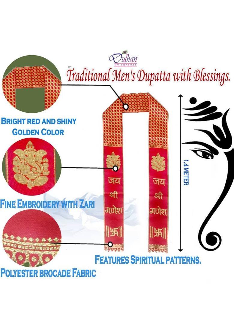 Polyester Printed Red Women Dupatta - Indya