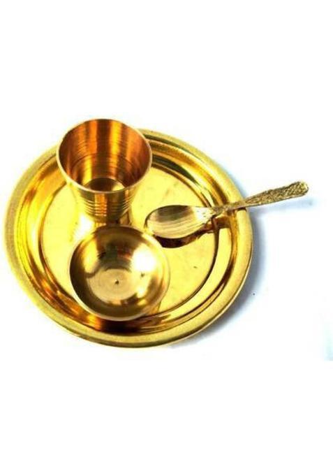 ShubhThali Kanha Ji Bhog Bartan Gold  (1 Pieces, Gold)