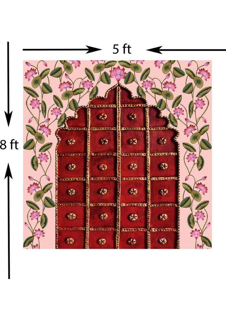 NK Textiles Backdrop for Decoration in Wedding, Pooja, Katha etc. Altar Cloth - Indya