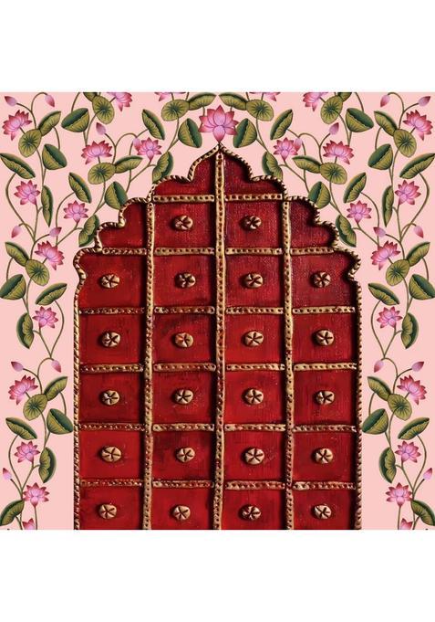 NK Textiles Backdrop for Decoration in Wedding, Pooja, Katha etc. Altar Cloth