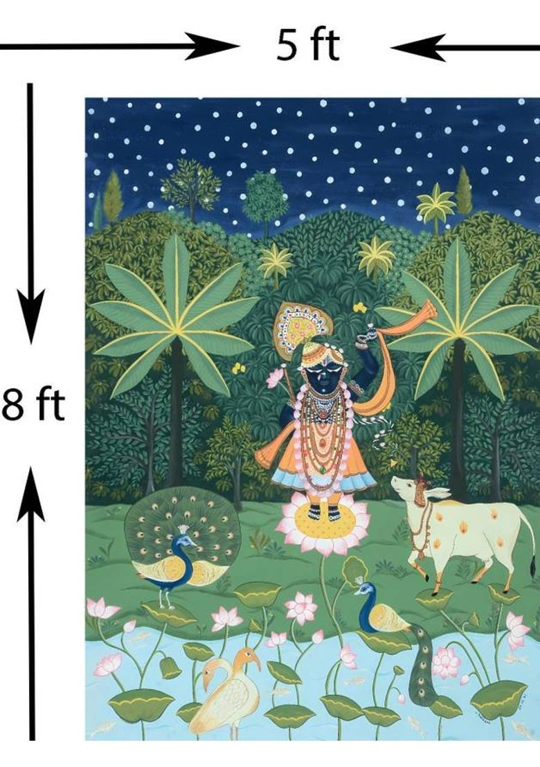 NK Textiles Backdrop for Decoration in Wedding, Pooja, Katha etc. Altar Cloth - Indya