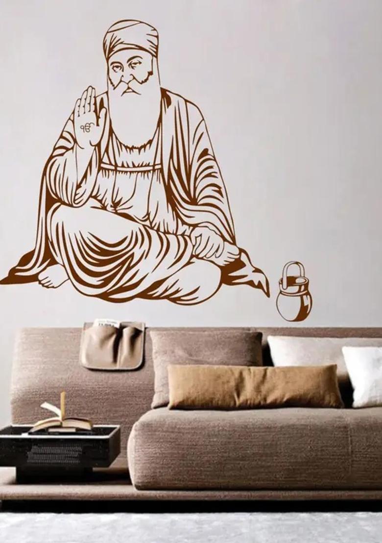 Decor Villa 58.42 cm Decor Villa Guru nanak ji Wall Sticker Large - Size (24 x 23) Inch Sticker  (Pack of 1) - Indya