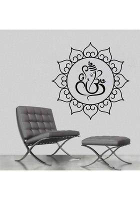 Decor Villa 58 cm Decor villa Ganesh ji Wall decal & sticker Black Color Large size - 58*58 Cm Self Adhesive Sticker  (Pack of 1)