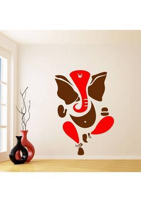 Decor Villa 58 cm Decor villa colorful ganesh ji Wall Decal & Sticker Self Adhesive Sticker  (Pack of 1)