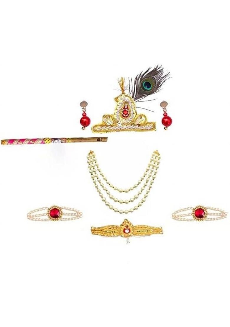 Anush Collections Krishna Costume with Accessories Kids Costume Wear - Indya