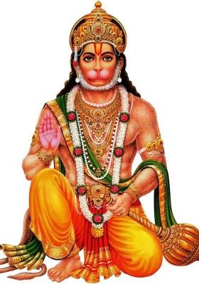 Decor Villa 58 cm Lord Hanuman Removable Sticker  (Pack of 1)