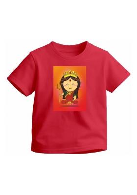 Boys & Girls Printed Pure Cotton Regular T Shirt  (Red, Pack of 1)