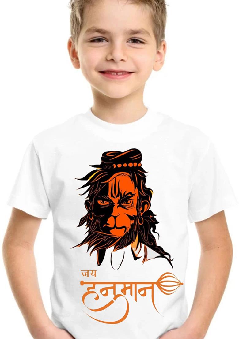 Baby Boys & Baby Girls Printed Polyester Regular T Shirt  (White, Pack of 1) - Indya