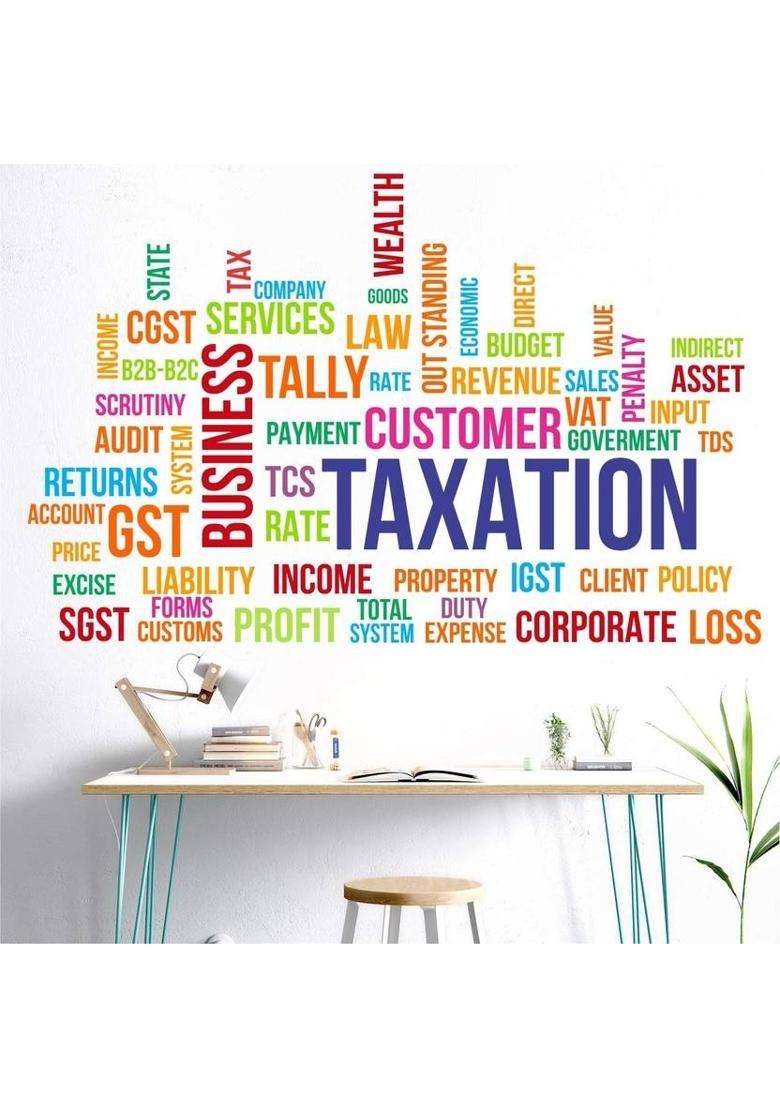 amazinghub 120 cm MGEDGE Business Taxation Office Motivational Inspirational Words #JustHere Self Adhesive Sticker  (Pack of 1) - Indya