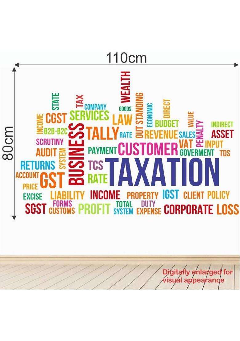 amazinghub 120 cm MGEDGE Business Taxation Office Motivational Inspirational Words #JustHere Self Adhesive Sticker  (Pack of 1) - Indya