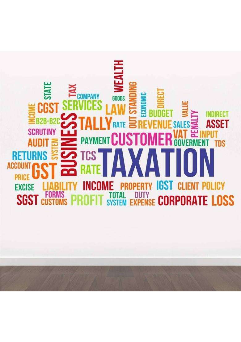amazinghub 120 cm MGEDGE Business Taxation Office Motivational Inspirational Words #JustHere Self Adhesive Sticker  (Pack of 1) - Indya