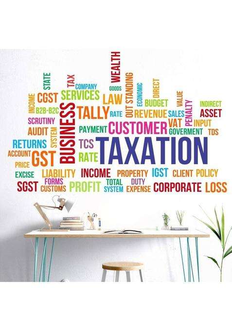 amazinghub 120 cm MGEDGE Business Taxation Office Motivational Inspirational Words #JustHere Self Adhesive Sticker  (Pack of 1)