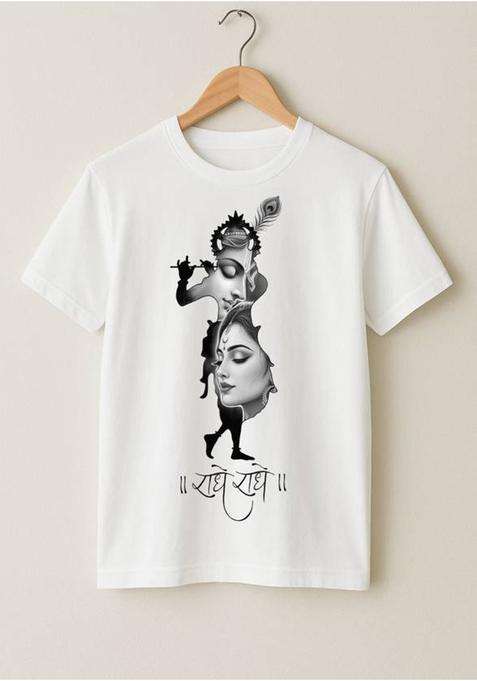 Boys Printed Cotton Blend Regular T Shirt  (White, Pack of 1)