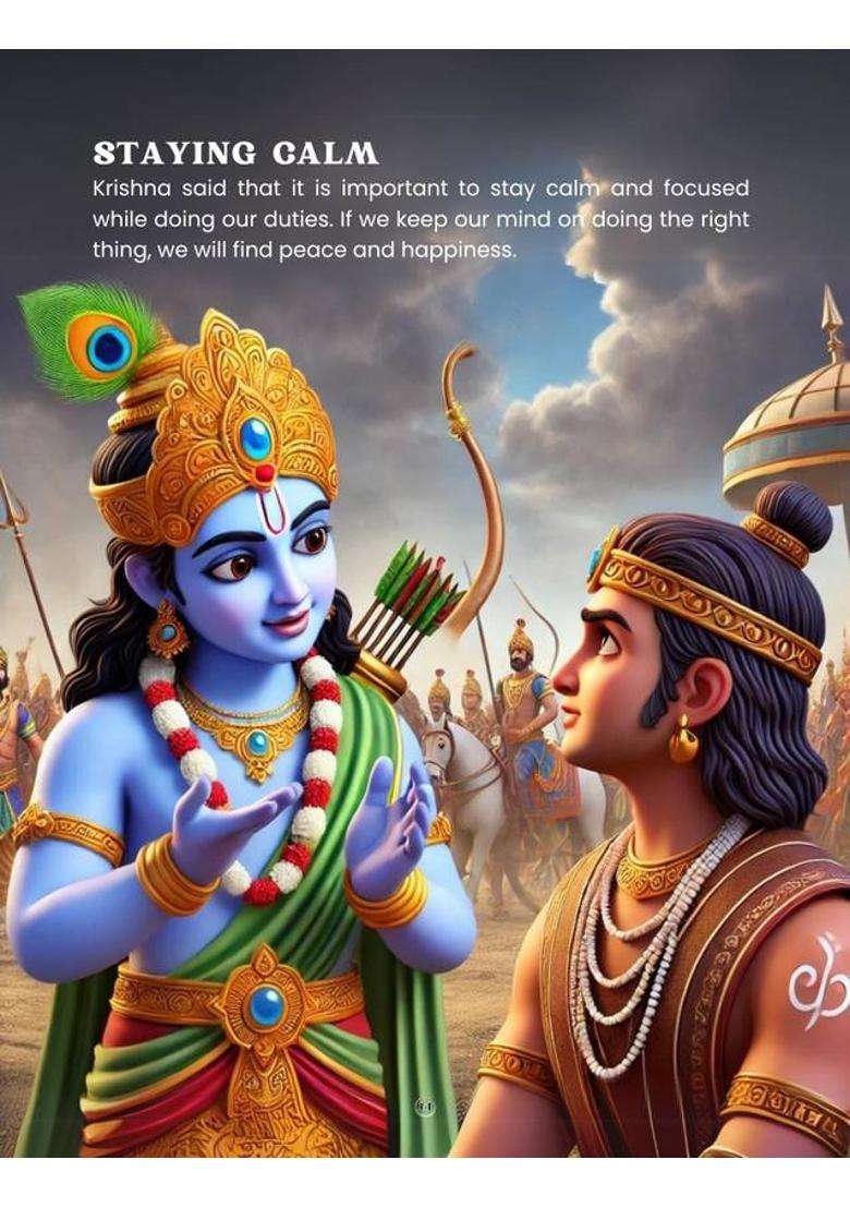 The Bhagavad Gita for Children - 94 Page Color Print Moral Book with Krishna