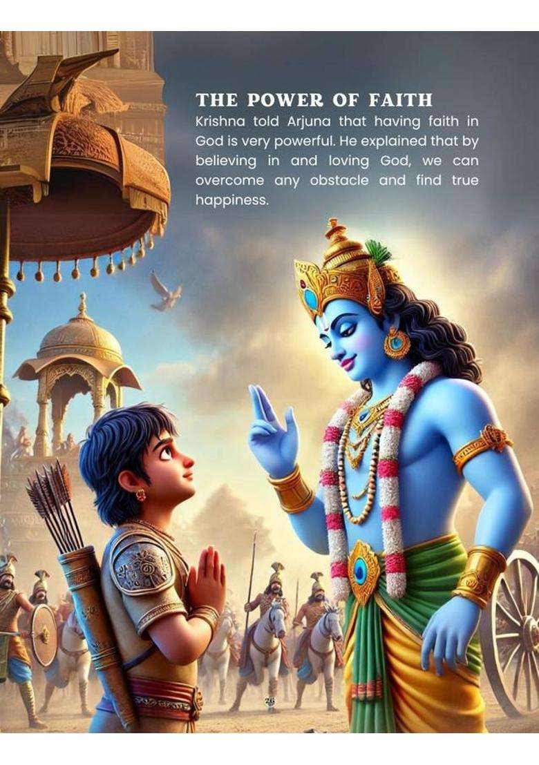The Bhagavad Gita for Children - 94 Page Color Print Moral Book with Krishna