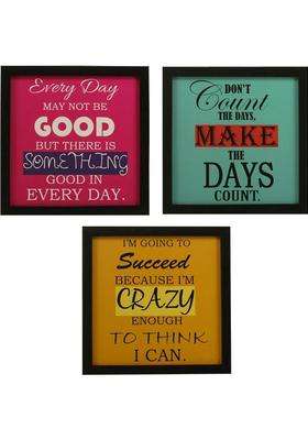 Indianara Motivational Spiritual Inspirational Art Prints Indr897 Digital Reprint 8.7 inch x 8.7 inch Painting  (With Frame, Pack of 3)