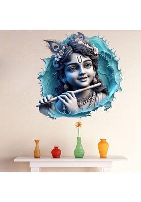 LAKSHIT ENTERPRISES 50 cm little krishna god Krishna lord krishna Wall Sticker For Kids Room Living Room Self Adhesive Sticker  (Pack of 1)