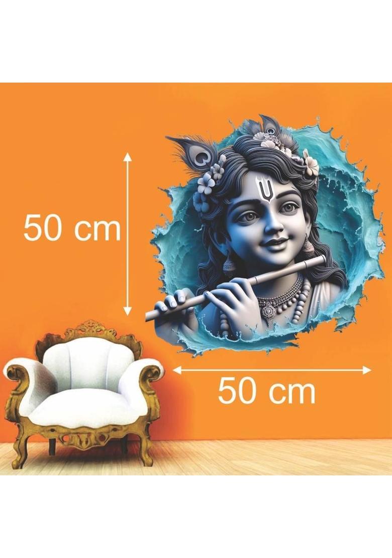 LAKSHIT ENTERPRISES 50 cm little krishna god Krishna lord krishna Wall Sticker For Kids Room Living Room Self Adhesive Sticker  (Pack of 1) - Indya