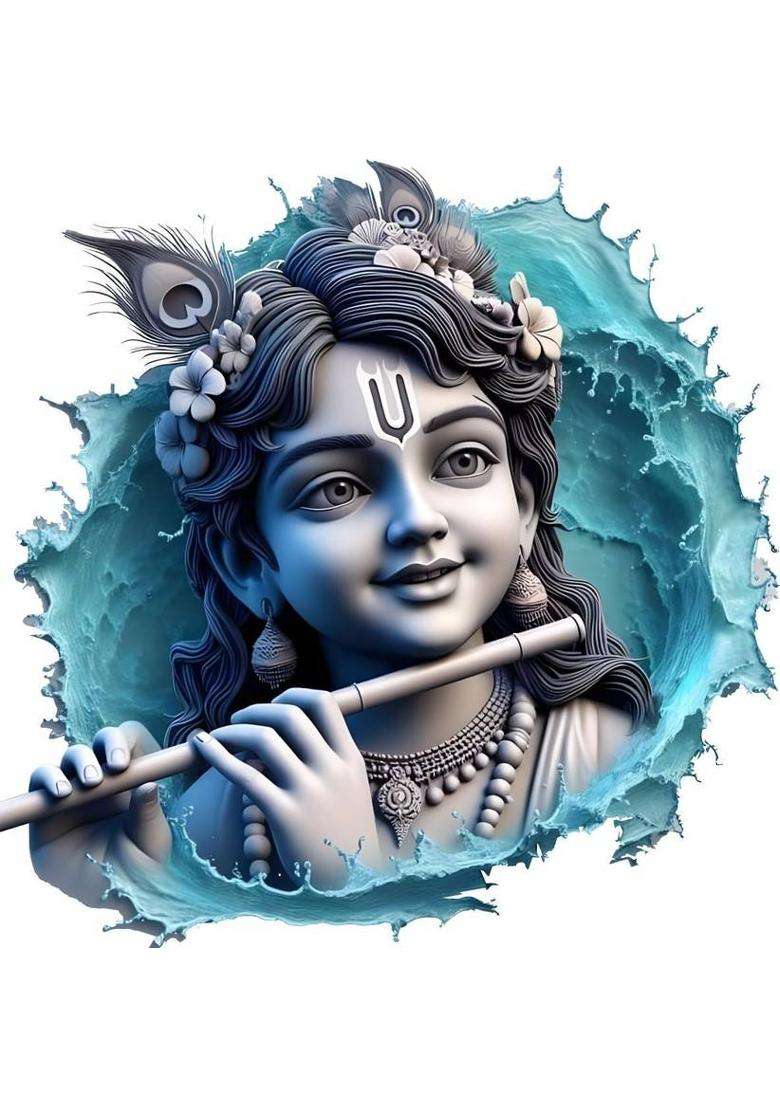 LAKSHIT ENTERPRISES 50 cm little krishna god Krishna lord krishna Wall Sticker For Kids Room Living Room Self Adhesive Sticker  (Pack of 1) - Indya