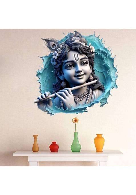 LAKSHIT ENTERPRISES 50 cm little krishna god Krishna lord krishna Wall Sticker For Kids Room Living Room Self Adhesive Sticker  (Pack of 1)