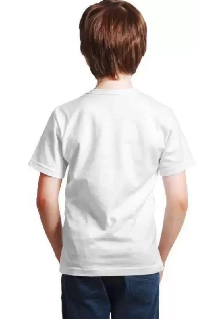 Boys & Girls Typography, Printed Polyester Regular T Shirt  (White, Pack of 1) - Indya