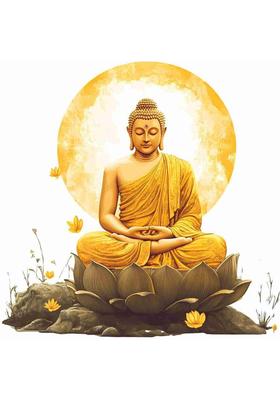 SkyOlla 60 cm Buddha Wall Sticker - Self Adhesive Vinyl Decor for Kids