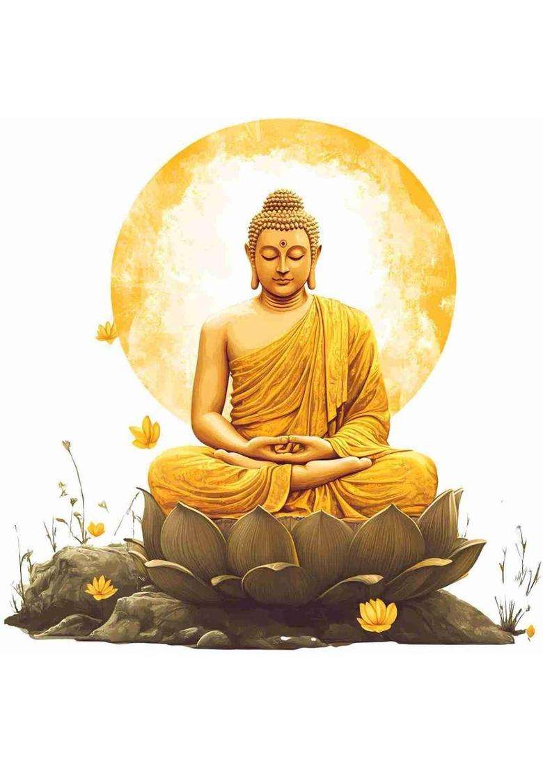 SkyOlla 60 cm Buddha Wall Sticker - Self Adhesive Vinyl Decor for Kids