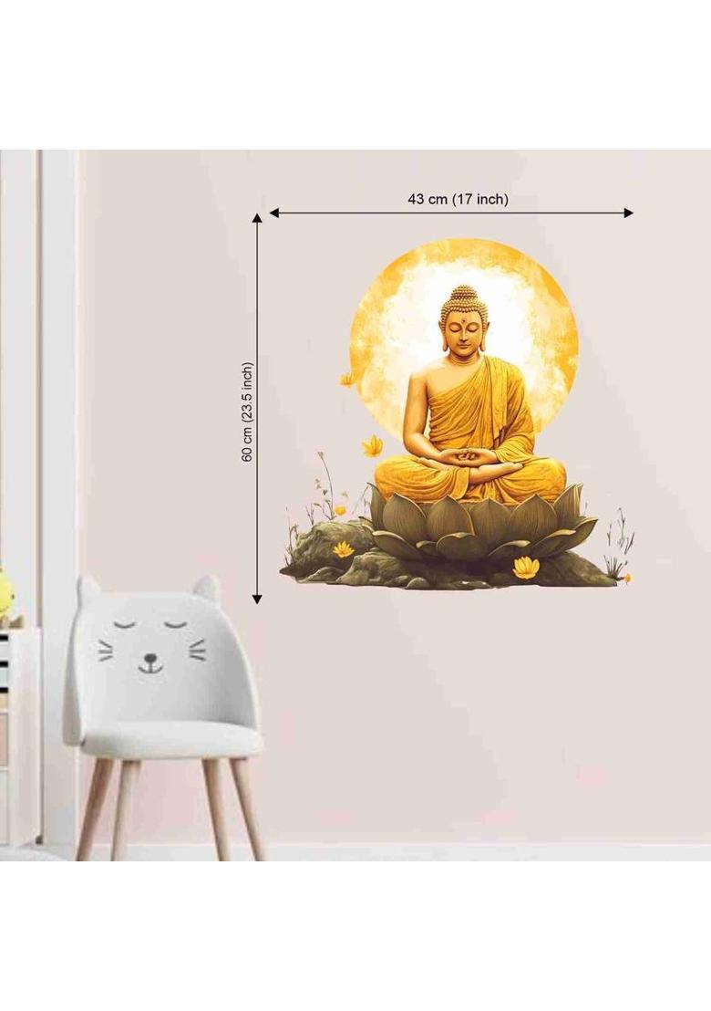 SkyOlla 60 cm Buddha Wall Sticker - Self Adhesive Vinyl Decor for Kids