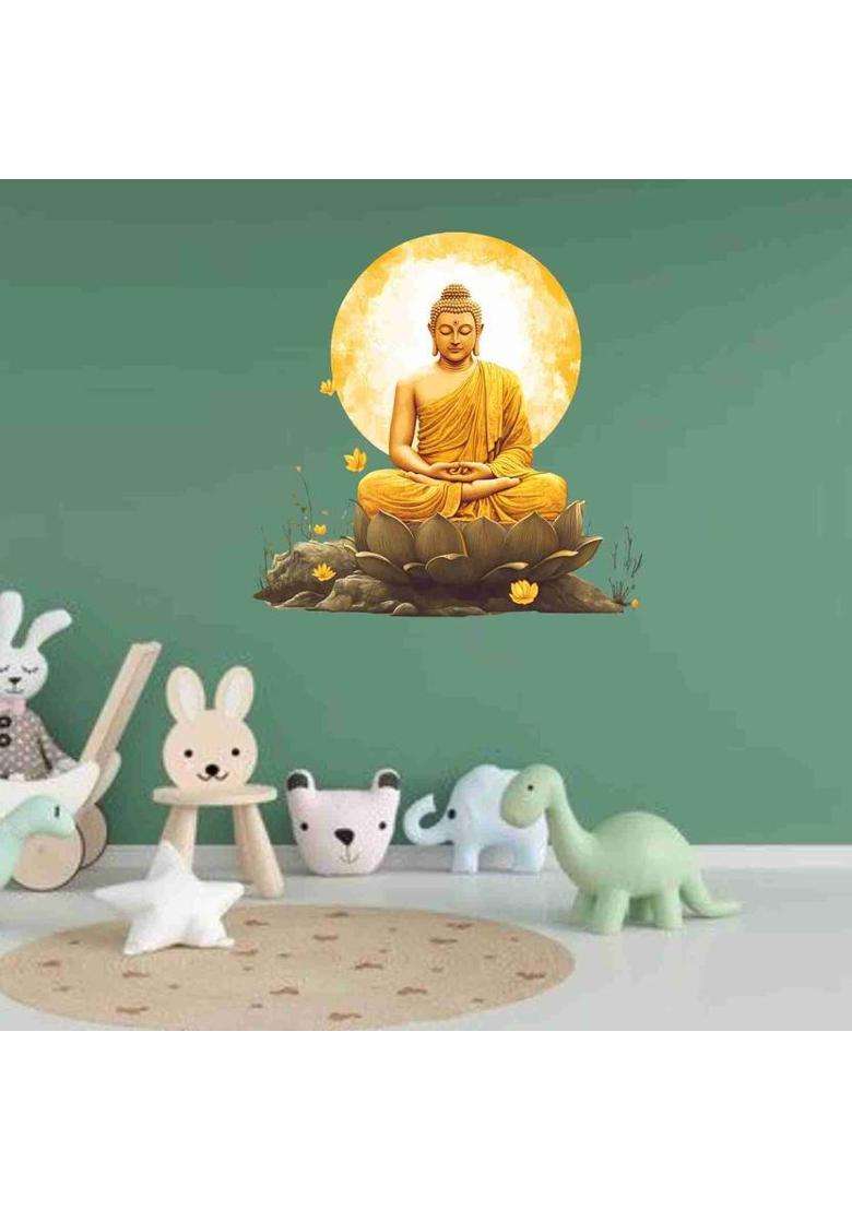 SkyOlla 60 cm Buddha Wall Sticker - Self Adhesive Vinyl Decor for Kids