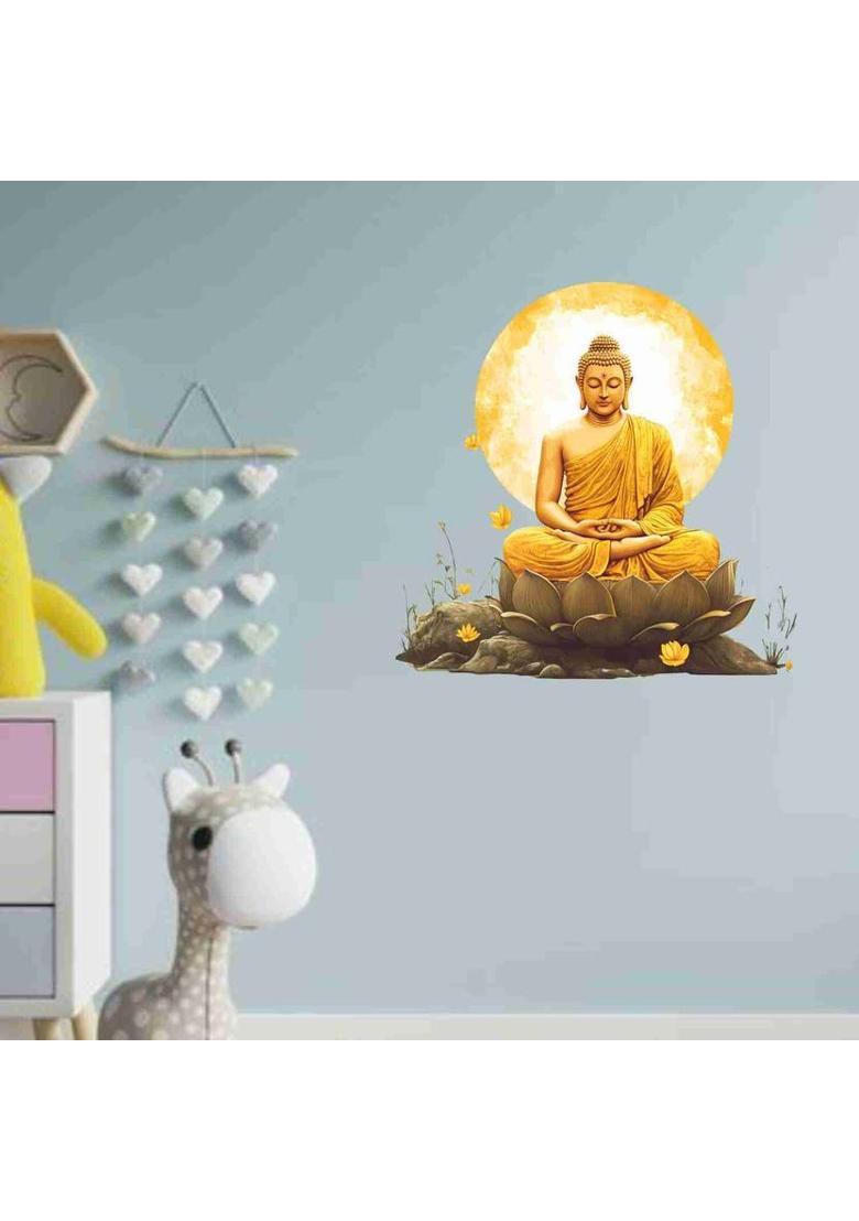 SkyOlla 60 cm Buddha Wall Sticker - Self Adhesive Vinyl Decor for Kids
