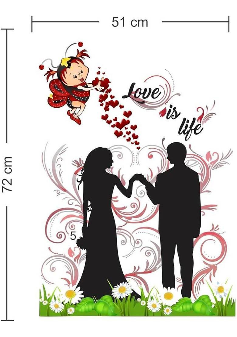 amazinghub 72 cm MGEDGE Loving Couple Love is Life Wall Sticker #JustHere Self Adhesive Sticker  (Pack of 1) - Indya