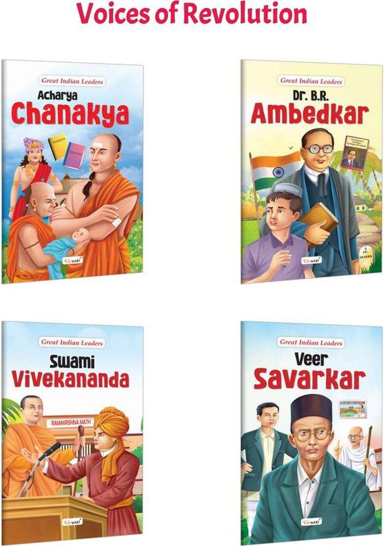 Great Indian Leaders: Acharya Chanakya, Dr. B.R. Ambedkar, Swami Vivekananda And Veer Savarkar :- Great Indian Leaders Series, Motivational Biographies, Kids History Collection | Combo Of 4 Books  (Paperback, GOWOO) - Indya