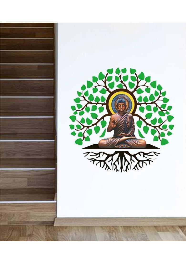 rawpockets 60 cm Kids Jungle Animals Family Playing on the Tree Self Adhesive Sticker  (Pack of 1) - Indya