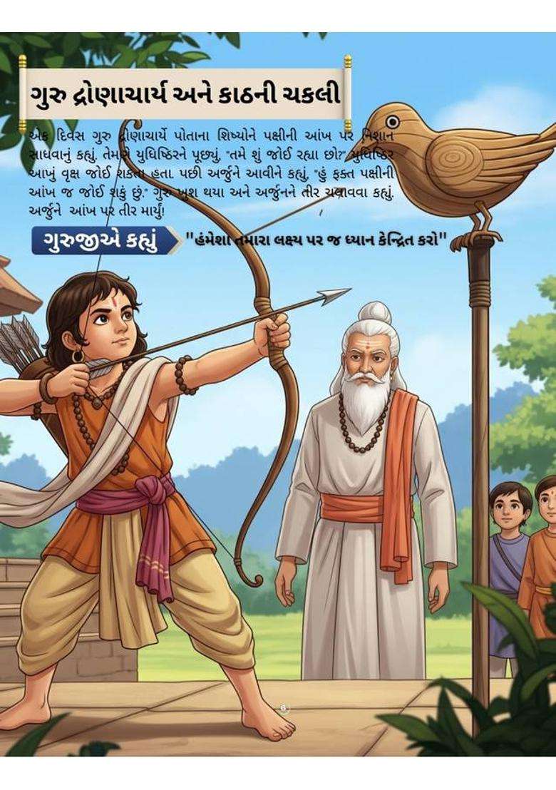 Bhagavad Gita For Kids - Gujarati Edition | 100 Illustrated Pages Of Krishna