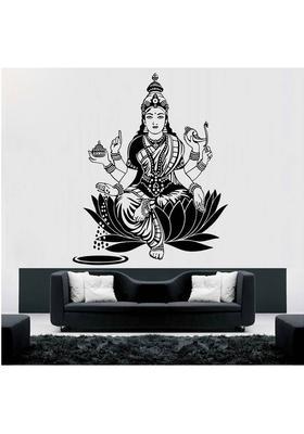 Decor Villa 43 cm Decor villa Maa laxmi ji Wall decal & sticker Black Color Medium size - 43*55 Cm Self Adhesive Sticker  (Pack of 1)
