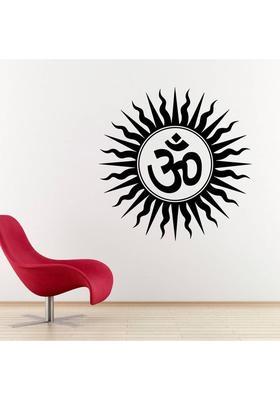 Decor Villa 58 cm Decor villa The om Wall decal & sticker Black Color Large size - 58*58 Cm Self Adhesive Sticker  (Pack of 1)