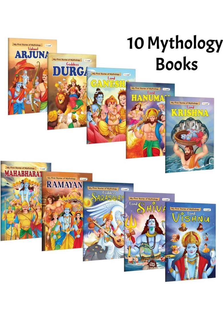 My First Mythology Story Book :- Arjun, Durga, Ganesha, Hanuman And More - Spiritual Bedtime Stories For Kids, Indian Mythology Educational Books | Combo Of 10 Books  (Paperback, GOWOO) - Indya