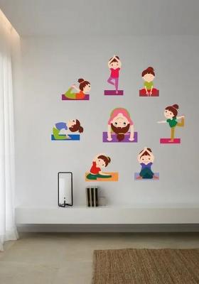 Decor Villa 58 cm Kids Yoga Postivie Removable Sticker  (Pack of 1)