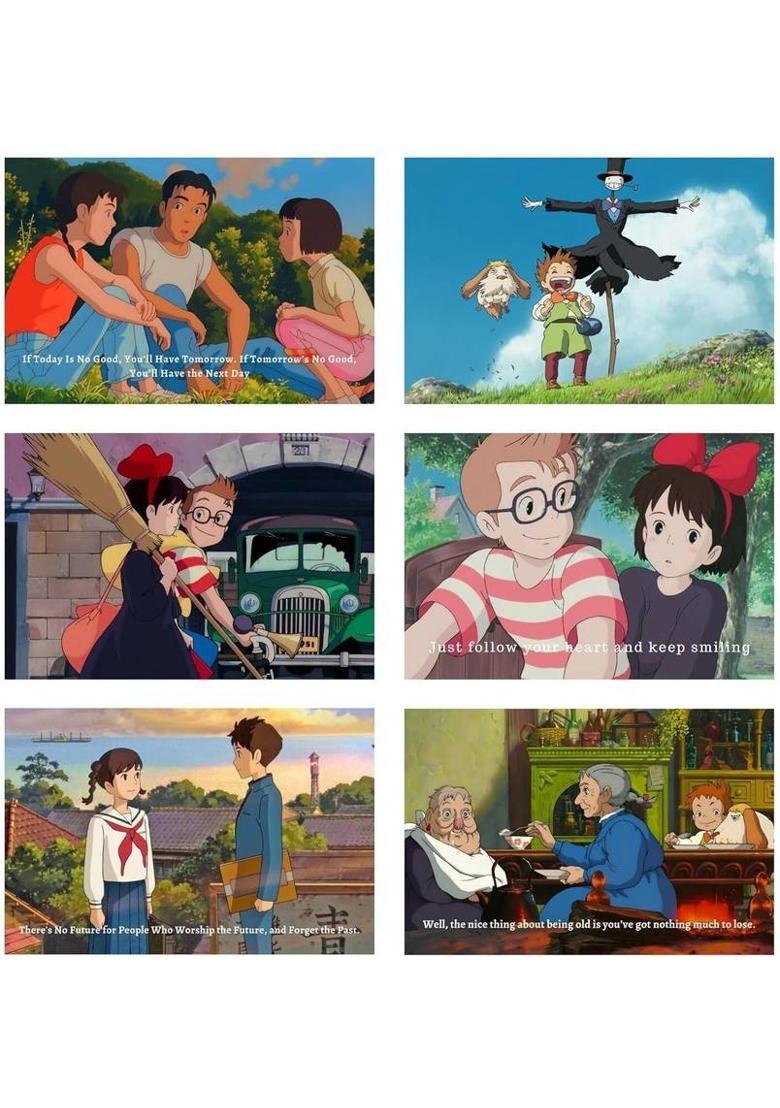 Paper Anime Wall Art Posters, Studio Ghibli, Cartoon, 10L x 15W cm, Set of 30 | Wall Collage Kit, aesthetic posters | Room Decor Photo Collection| Posters for Room Decoration Fine Art Print  (4 inch X 6 inch, Box) - Indya