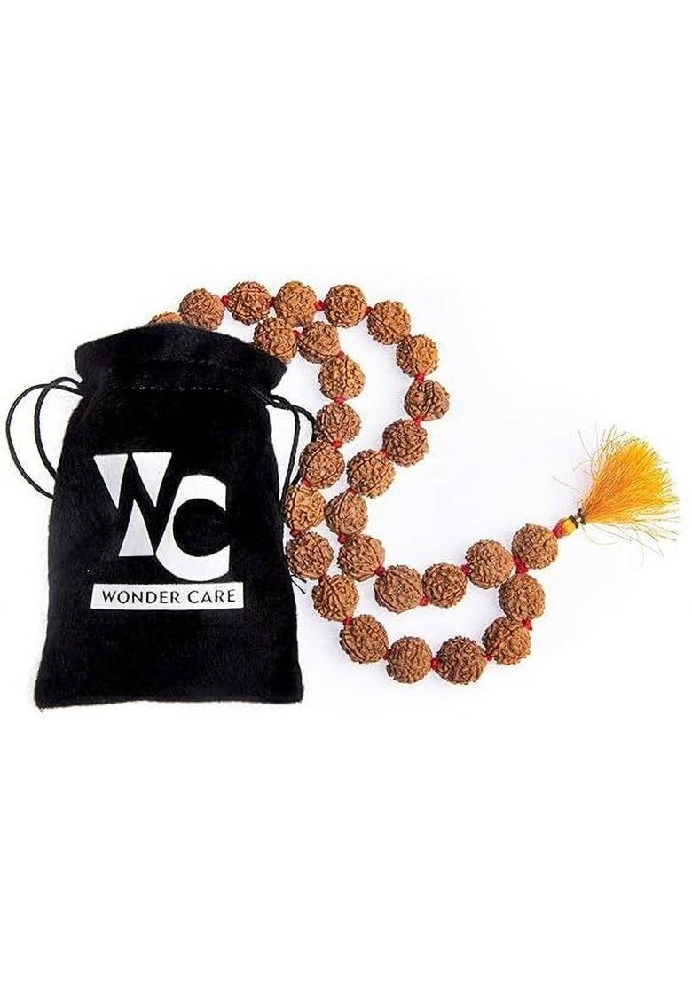 12mm Panchmukhi Rudraksha Mala | Sacred Japa Beads for Peace & Healing Wood, Rudraksha Necklace - Indya