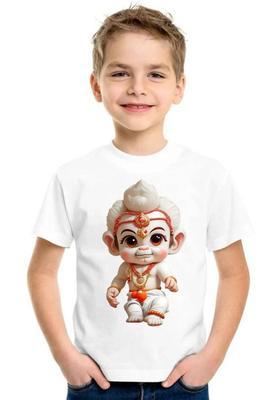 Baby Boys & Baby Girls Printed Polyester Regular T Shirt  (White, Pack of 1)