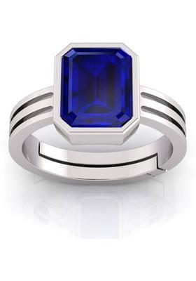Natural neelam stone ring 7.25 ratti, A+ product quality Brass Sapphire Silver Plated Ring