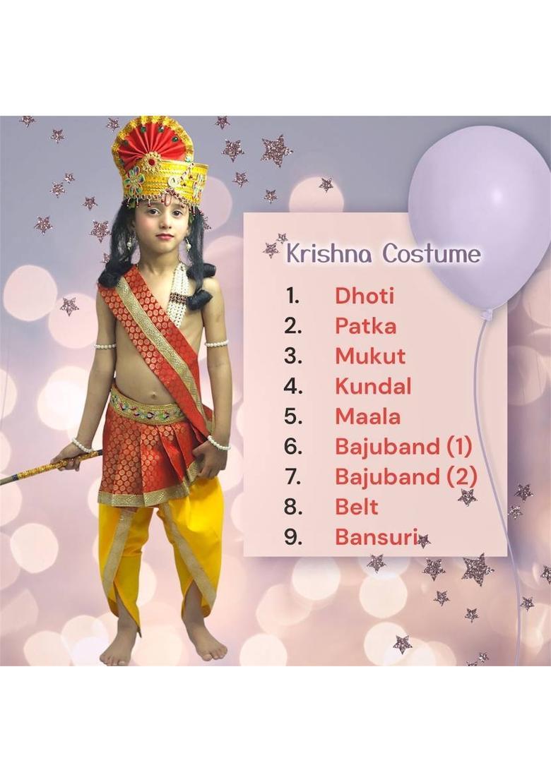 NATKHATdress Krishna Govinda dress for Kids, krishna dress for Boys & Girls Kids Costume Wear - Indya