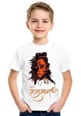 Baby Boys & Baby Girls Printed Polyester Regular T Shirt  (White, Pack of 1)