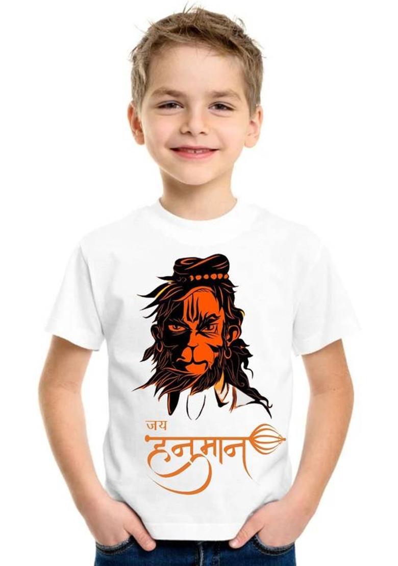 Baby Boys & Baby Girls Printed Polyester Regular T Shirt  (White, Pack of 1) - Indya