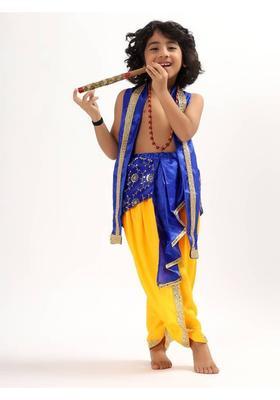 ORILACE Lord krishna kids dress with maala and flute 3 months to 8 years Kids Costume Wear
