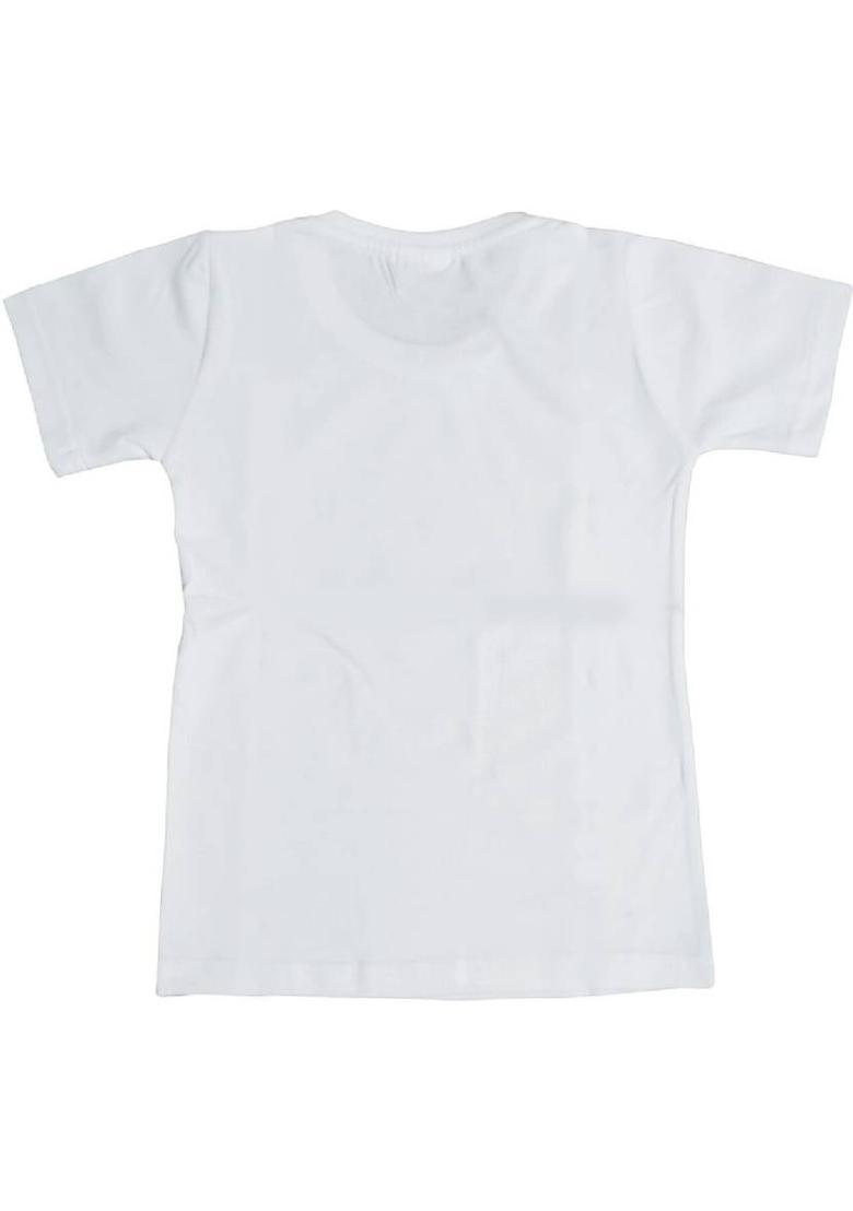 Baby Boys & Baby Girls Printed Cotton Blend Regular T Shirt  (White, Pack of 1) - Indya